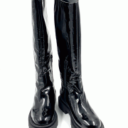 Paola ferri γυναικείες μαύρες μπότες λουστρίνι 